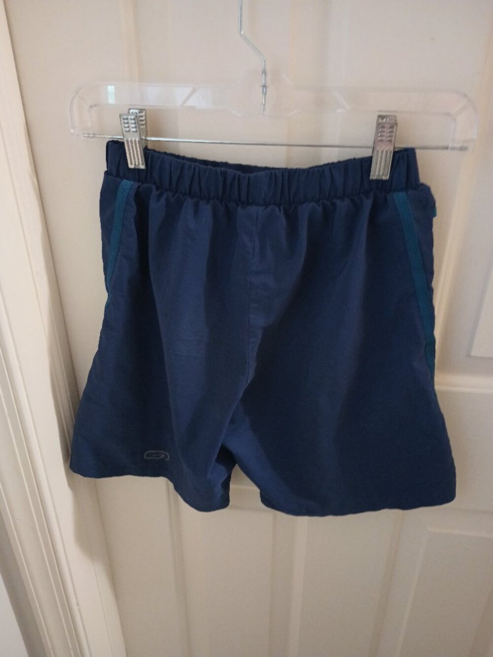 Boys 12-13 Athletic Shorts Navy Blue Pull-on Elastic Waist -Kalenji by Decathlon